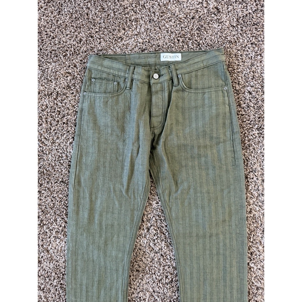 Gustin #198 AMERICAN BEDFORD CORD 5 POCKET GREEN MENS 35 Slim Fit PANTS